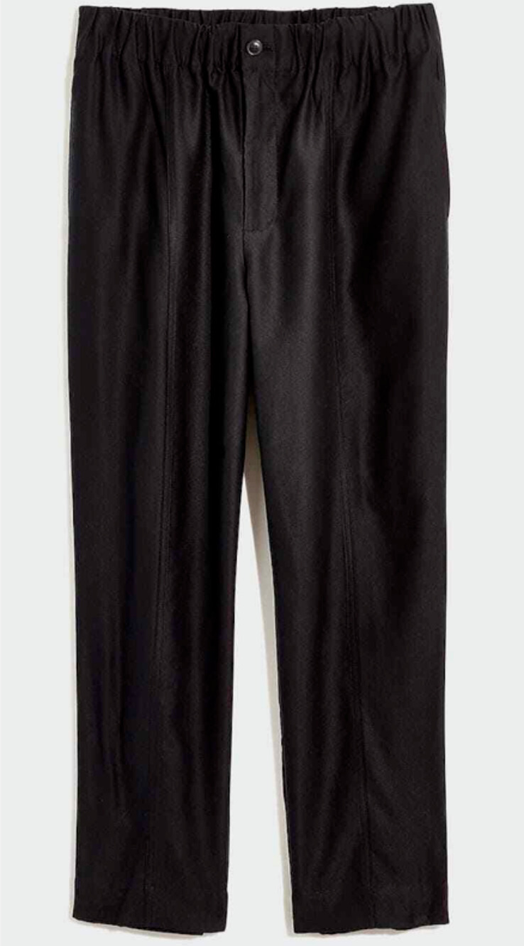 Madewell Huston Pants SZ S Black Crop High Rise Tapered Pull-On Polished Comfort